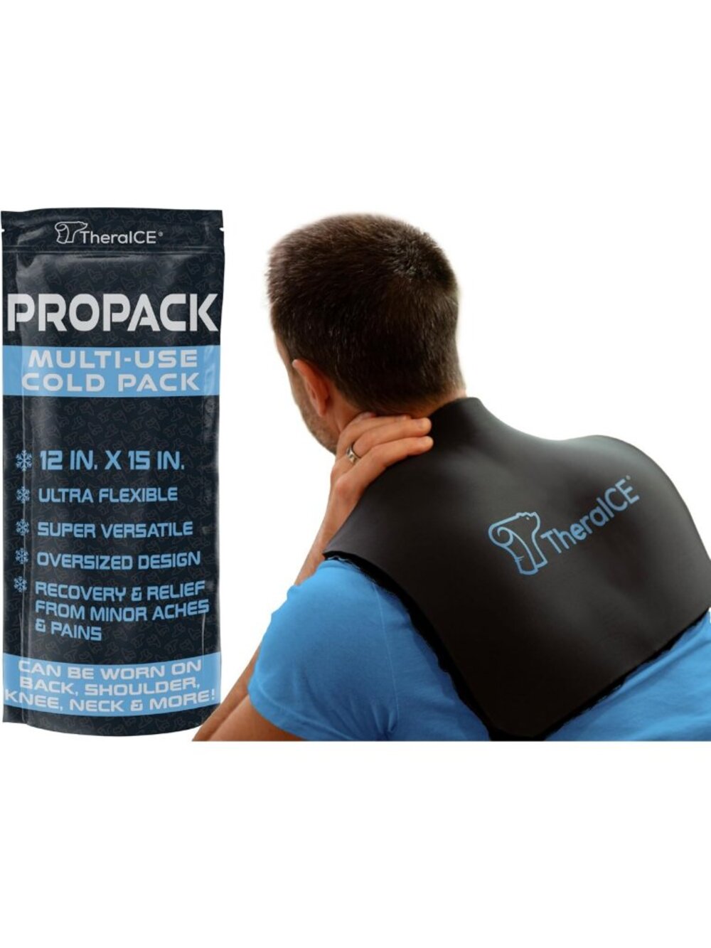 Extra Large Reusable Cold Gel Ice Pack - 12x15 for Back, Shoulder, Knee Pain